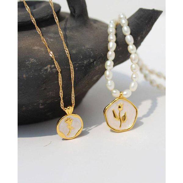 pendant necklaces for women neck chain female jewelry wholesale gift natural pearls vintage flower rose tulip, Silver
pendant necklaces for women neck chain female jewelry wholesale gift natural pearls vintage flower rose tulip, Silver