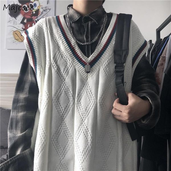 men's vests sweater vest men sleeveless printed v-neck leisure knitted mens students simple all-match harajuku preppy style retro chic, Black;white
men's vests sweater vest men sleeveless printed v-neck leisure knitted mens students simple all-match harajuku preppy style retro chic, Black;white