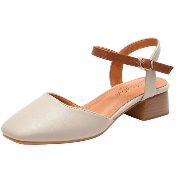 casual sandals female square head chunky ladies fashion summer women shoes sandalias mujer zy722, Black
