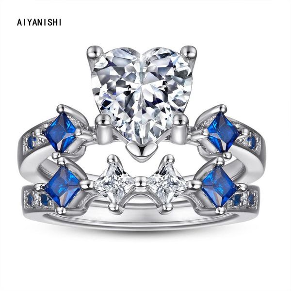 cluster rings aiyanishi 2ps set ring for women couple sona heart lovers jewelry bridal wedding engagement romantic sets bague, Golden;silver
cluster rings aiyanishi 2ps set ring for women couple sona heart lovers jewelry bridal wedding engagement romantic sets bague, Golden;silver