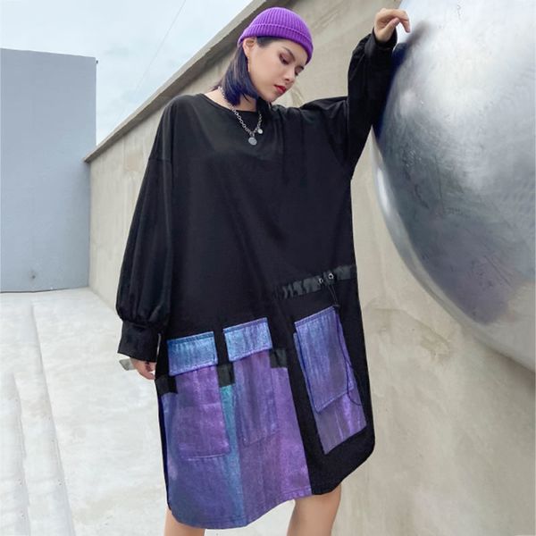 dress temperament the neck full sleeve dressed in ladies'pockets 2021 autumn style, Black;gray
dress temperament the neck full sleeve dressed in ladies'pockets 2021 autumn style, Black;gray