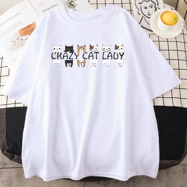 women's t-shirt cartoons crazy cat lady printing t shirt oversized loose tee shirtscartoon fashion men shirts summer vintage, White
women's t-shirt cartoons crazy cat lady printing t shirt oversized loose tee shirtscartoon fashion men shirts summer vintage, White