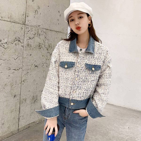 jacket blue denim patchwork tweed coat autumn long women of wool dry pearl handbag pista f1368 v6ch, Black;brown
jacket blue denim patchwork tweed coat autumn long women of wool dry pearl handbag pista f1368 v6ch, Black;brown