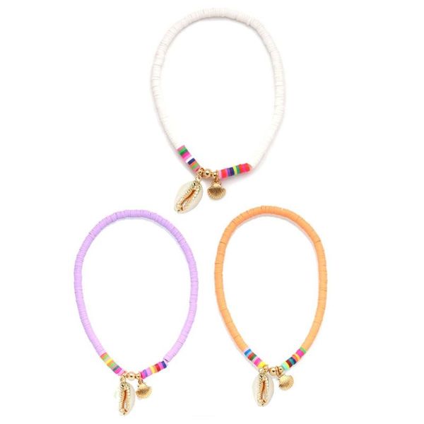 anklets polymer clay beads cowrie seashell zinc alloy scallop pendant stretch anklet women girl 2021 fashion white yellow jewelry, Red;blue 
anklets polymer clay beads cowrie seashell zinc alloy scallop pendant stretch anklet women girl 2021 fashion white yellow jewelry, Red;blue
