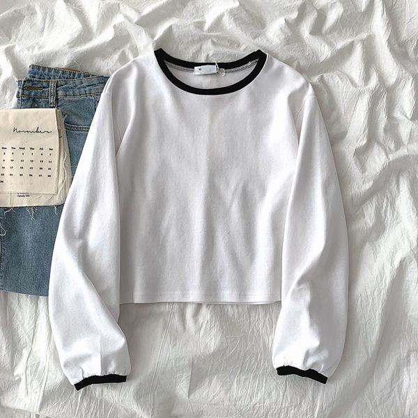 women's t-shirt versatile white base t-shirt 2021 summer korean round neck casual pullovers loose long sleeve short pqcn
women's t-shirt versatile white base t-shirt 2021 summer korean round neck casual pullovers loose long sleeve short pqcn