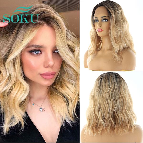 short bob wigs lace front wigs ombre blonde natural wave shoulder length soku synthetic deep invisible side l part wig for women, Black
short bob wigs lace front wigs ombre blonde natural wave shoulder length soku synthetic deep invisible side l part wig for women, Black