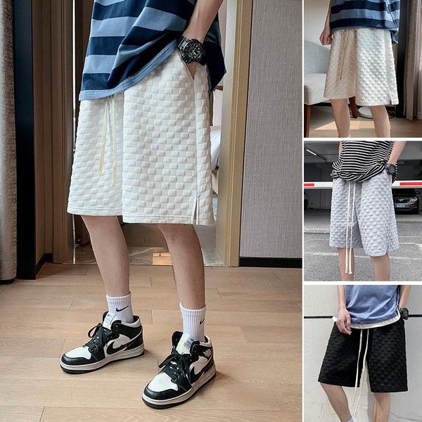 men's shorts summer 2021 solid color loose sports knee length cotton stereoscopic trend waffle pants for men gym, White;black
men's shorts summer 2021 solid color loose sports knee length cotton stereoscopic trend waffle pants for men gym, White;black