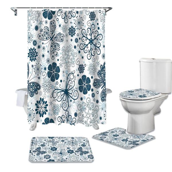 snowflakes and butterfly patterns bathroom set durable fabric waterproof shower curtain rug carpet toilet lid cover bath mat curtains
snowflakes and butterfly patterns bathroom set durable fabric waterproof shower curtain rug carpet toilet lid cover bath mat curtains
