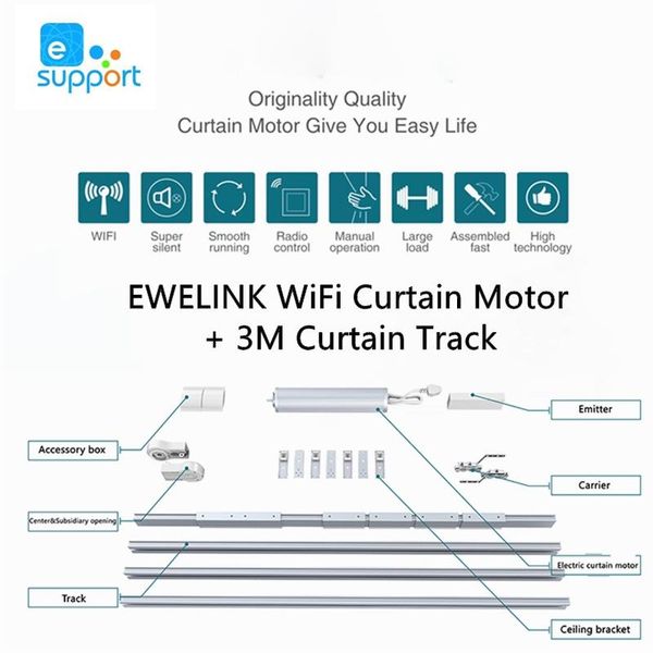 smart home control ewelink wifi curtain kits 2.3-3.2m rail aluminium alloy track house electric system
smart home control ewelink wifi curtain kits 2.3-3.2m rail aluminium alloy track house electric system