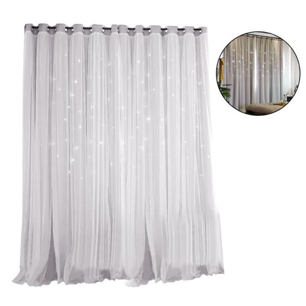 curtain & drapes layers hollow out stars curtains double fabric and gauze blinds (grey)
curtain & drapes layers hollow out stars curtains double fabric and gauze blinds (grey)