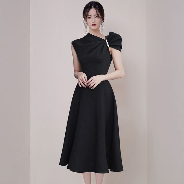 dress french ladies retro-stylish sleeveless tempers dressed long of women summer elegant solid mid-calf party dresses p85b, Black;gray
dress french ladies retro-stylish sleeveless tempers dressed long of women summer elegant solid mid-calf party dresses p85b, Black;gray