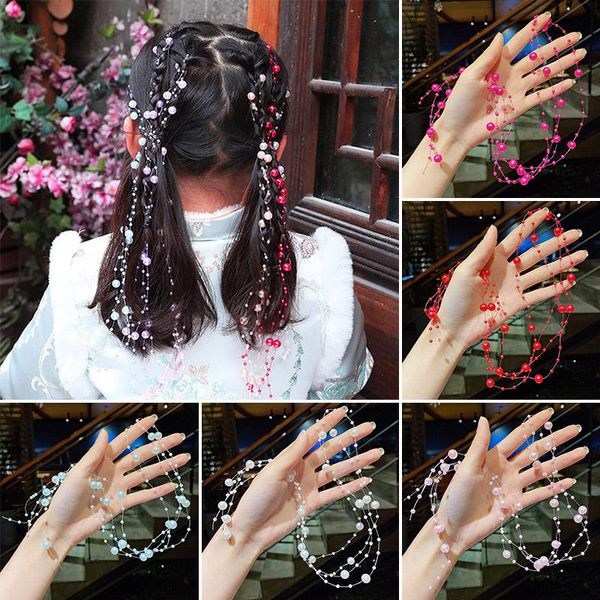 hair accessories 2pcs chinese style girl's pearl braided chain candy color children's long headband princess headdress, Slivery;white
hair accessories 2pcs chinese style girl's pearl braided chain candy color children's long headband princess headdress, Slivery;white