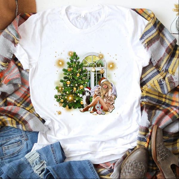 female womens t shirts casual clothes suitable all seasons cute christmas fashion ladies print shirt harajuku short sleeve, White
female womens t shirts casual clothes suitable all seasons cute christmas fashion ladies print shirt harajuku short sleeve, White