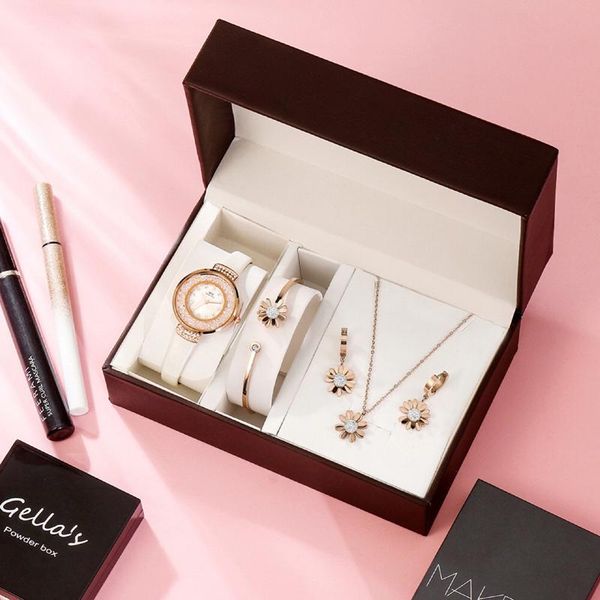 wristwatches creative women rose gold set crystal earrings necklce bracelet with ladies quartz watch learther belt watches gift, Slivery;brown
wristwatches creative women rose gold set crystal earrings necklce bracelet with ladies quartz watch learther belt watches gift, Slivery;brown