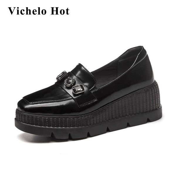 dress shoes vichelo sheep leather wedges platform thick bottom crystal decorations square toe high heels korean girls women pumps l5f4, Black
dress shoes vichelo sheep leather wedges platform thick bottom crystal decorations square toe high heels korean girls women pumps l5f4, Black