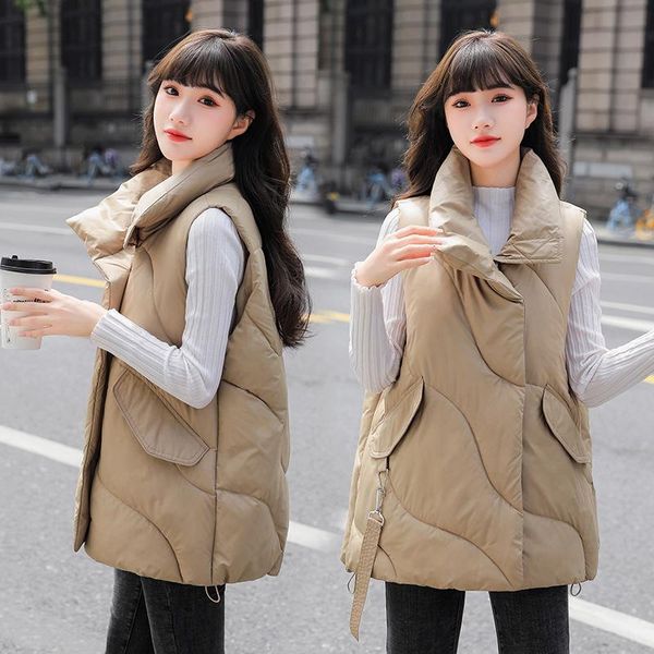 women's vests 2021 autumn and winter style ribbon stand collar loose down padded jacket student waistcoat female plus size, Black;white
women's vests 2021 autumn and winter style ribbon stand collar loose down padded jacket student waistcoat female plus size, Black;white