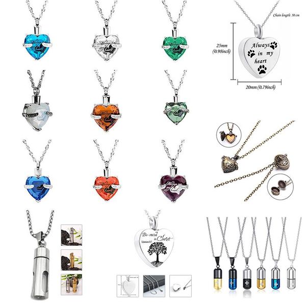 pendant necklaces heart cremation urn necklace for ashes keepsake jewelry memorial cylindrical, Silver
pendant necklaces heart cremation urn necklace for ashes keepsake jewelry memorial cylindrical, Silver