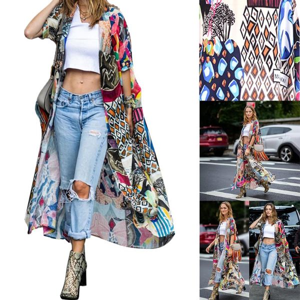 women's swimwear 2021 bohemian printed half sleeve summer beach wear long kimono cardigan cotton tunic women blouse shirt sarong plage, White;black
women's swimwear 2021 bohemian printed half sleeve summer beach wear long kimono cardigan cotton tunic women blouse shirt sarong plage, White;black