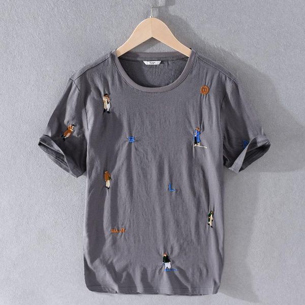 men's t-shirts embroidered short sleeve summer t-shirt men gray round neck t shirt for casual patchwork tshirt mens italy brand overhem, White;black
men's t-shirts embroidered short sleeve summer t-shirt men gray round neck t shirt for casual patchwork tshirt mens italy brand overhem, White;black