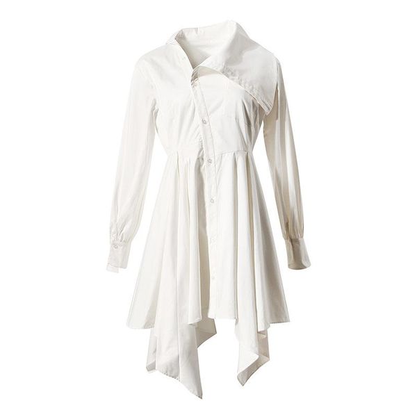 casual dresses 2021 woman dress spring mid-length asymmetrical lapel vestido feminino niche irregular hem ruffle for women, Black;gray
casual dresses 2021 woman dress spring mid-length asymmetrical lapel vestido feminino niche irregular hem ruffle for women, Black;gray