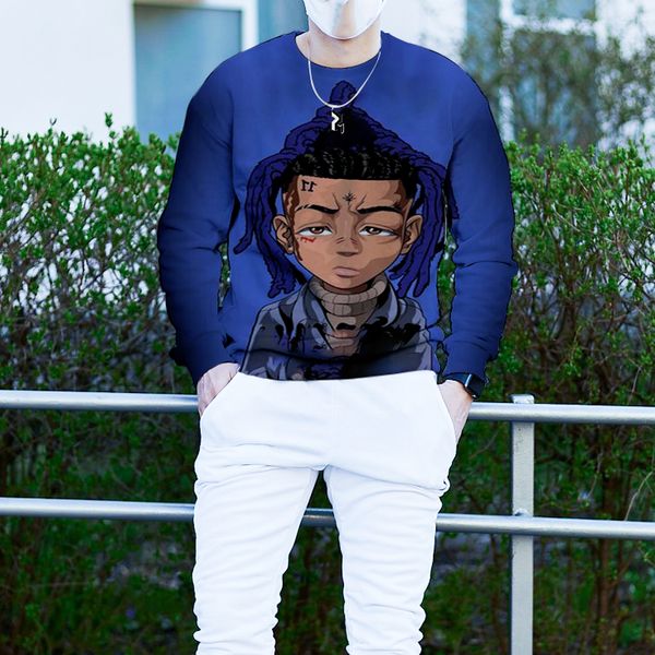 autumn and winter couple sweater personality printing sad boy pattern casual party style punk goth round neck hooded sweater, Black
autumn and winter couple sweater personality printing sad boy pattern casual party style punk goth round neck hooded sweater, Black