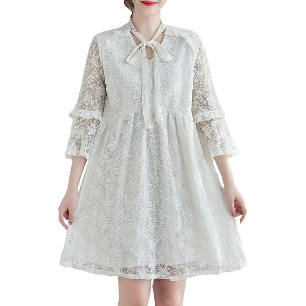 summer white lace dress women plus size flared sleeves v neck ruffles a-line girls holiday boho sweet floral vestido femme casual dresses, Black;gray
summer white lace dress women plus size flared sleeves v neck ruffles a-line girls holiday boho sweet floral vestido femme casual dresses, Black;gray
