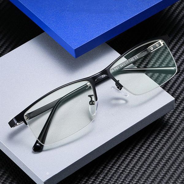 business men's anti blue light spectacle frame metal square half rim retro myopia eyeglasses tr90 ultralight temples fashion sunglasses, Black
business men's anti blue light spectacle frame metal square half rim retro myopia eyeglasses tr90 ultralight temples fashion sunglasses, Black