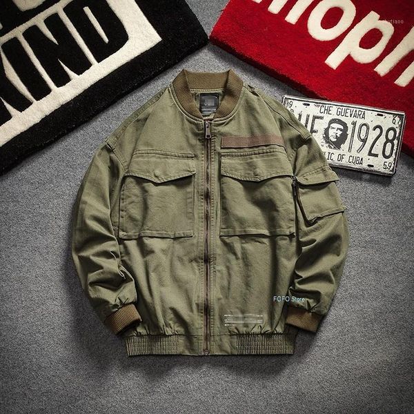 men's jackets 2021 autumn mens military style japanese streetwear jacket with many pockets army green men safari, Black;brown
men's jackets 2021 autumn mens military style japanese streetwear jacket with many pockets army green men safari, Black;brown