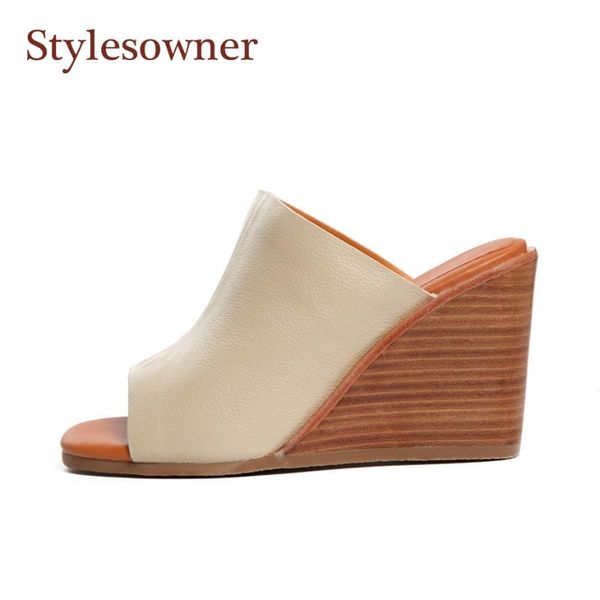 slippers leather wedge slipper shoes fish mouth toe fashionable consice style lady high heel black beige sandals female
slippers leather wedge slipper shoes fish mouth toe fashionable consice style lady high heel black beige sandals female