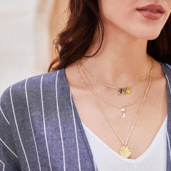 pendant necklaces huatang boho colorful crystal gold sun necklace for women multilayer star moon charming female party jewelry, Silver
pendant necklaces huatang boho colorful crystal gold sun necklace for women multilayer star moon charming female party jewelry, Silver