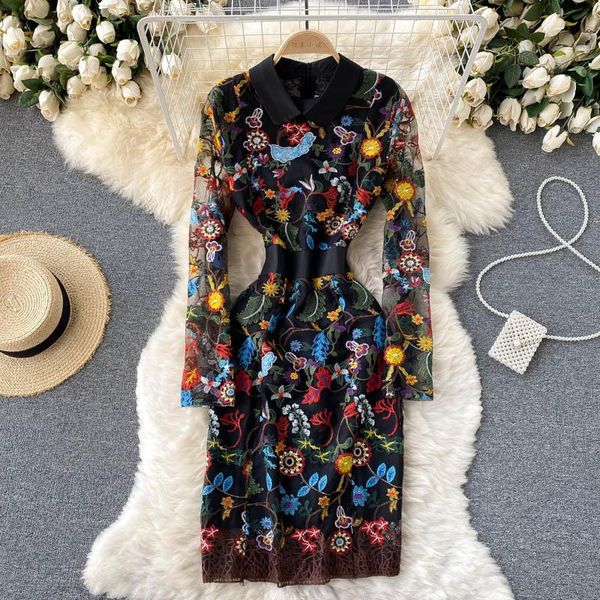 casual dresses mesh flowers embroidery runway dress women elegant autumn long sleeve slim waist knee length vintage tulle party, Black;gray
casual dresses mesh flowers embroidery runway dress women elegant autumn long sleeve slim waist knee length vintage tulle party, Black;gray