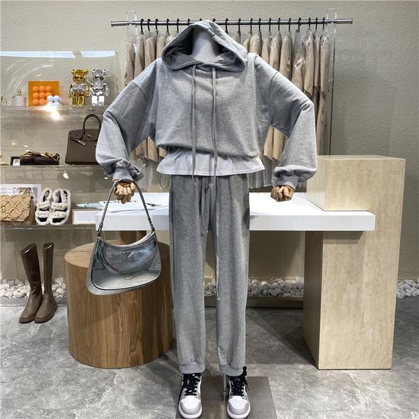 niche design 2021 sports style hooded drawstring false two patchwork hoodies + elastic high waist girdle bottoms suit women's piece pan, White
niche design 2021 sports style hooded drawstring false two patchwork hoodies + elastic high waist girdle bottoms suit women's piece pan, White