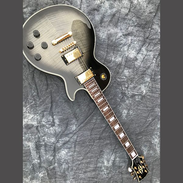 chinese electric guitar les custom transparent black color 6 strings flame maple top
chinese electric guitar les custom transparent black color 6 strings flame maple top