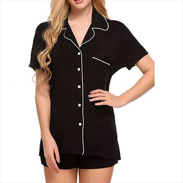 summer casual loose pajamas womens sleepwears sets dot print homewear short sleeves shirts pants two piece set sleepwear, Black;red
summer casual loose pajamas womens sleepwears sets dot print homewear short sleeves shirts pants two piece set sleepwear, Black;red