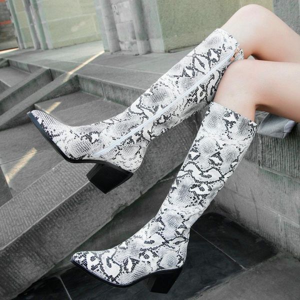 boots fashion leather knee high women snake print square heels autumn winter pointed toe zipper shoes 2021, Black
boots fashion leather knee high women snake print square heels autumn winter pointed toe zipper shoes 2021, Black