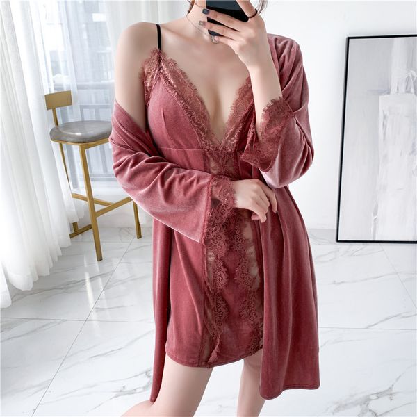 veet set sleepwear lace robe night set summer new 2 pieces night ware bla/wine red nightwearby air, Black;red
veet set sleepwear lace robe night set summer new 2 pieces night ware bla/wine red nightwearby air, Black;red