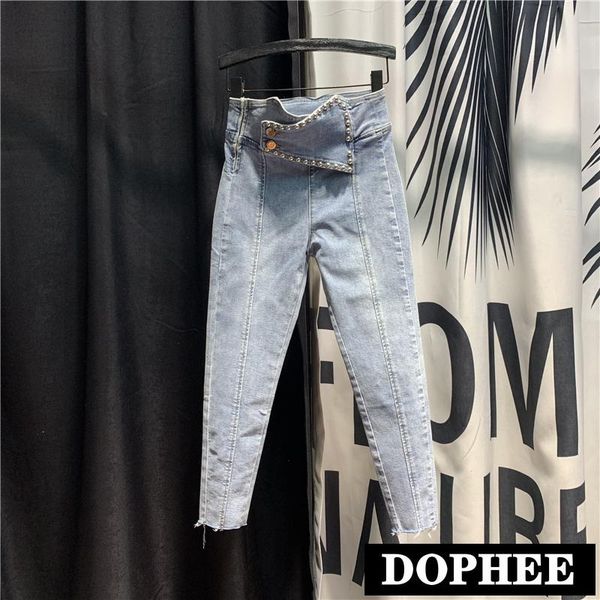 women's jeans high waist rivet female 2021 spring slim stretch pencil pants women fashion long trousers tight denim, Blue
women's jeans high waist rivet female 2021 spring slim stretch pencil pants women fashion long trousers tight denim, Blue