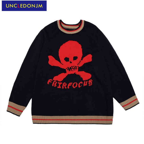 uncledonjm vintage skull streetwear harajuku oversized sweater korean fashion men couple casual pullover, White;black
uncledonjm vintage skull streetwear harajuku oversized sweater korean fashion men couple casual pullover, White;black