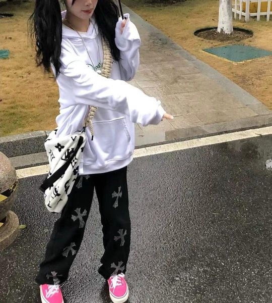 crosin spring, summer and autumn: vibe style drill cross straight pants women's jeans loose tooling hip hop leisu brand 3z4a, White;black
crosin spring, summer and autumn: vibe style drill cross straight pants women's jeans loose tooling hip hop leisu brand 3z4a, White;black