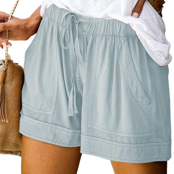 women's shorts summer casual drawstring breathable elastic waist lounge with pockets fashion streetwea feminino, White;black
women's shorts summer casual drawstring breathable elastic waist lounge with pockets fashion streetwea feminino, White;black