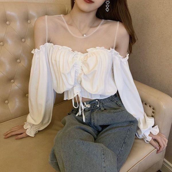women's blouses & shirts blouse women shirt shoulder spring short purple long sleeve blusas mujer de moda, White
women's blouses & shirts blouse women shirt shoulder spring short purple long sleeve blusas mujer de moda, White