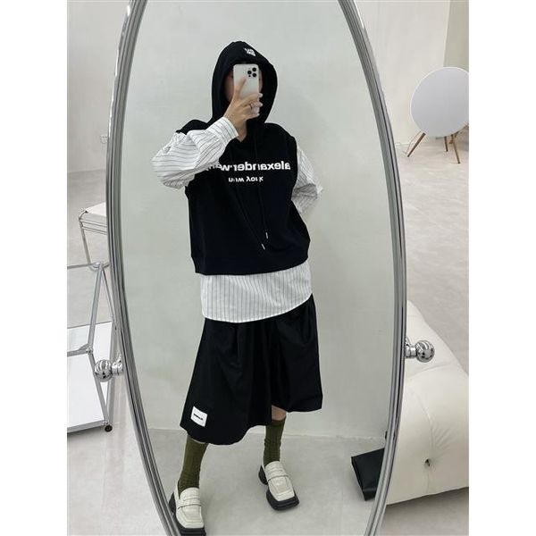 women's hoodies & sweatshirts 2021 autumn foam letter awwang contrast color stitching fake two pieces of casual fashion hoodie for wome, Black
women's hoodies & sweatshirts 2021 autumn foam letter awwang contrast color stitching fake two pieces of casual fashion hoodie for wome, Black