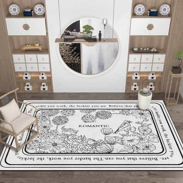 carpets rugs living room modern minimalist light luxury bedroom carpet black white floral decoration home non-slip floor mat rug
carpets rugs living room modern minimalist light luxury bedroom carpet black white floral decoration home non-slip floor mat rug