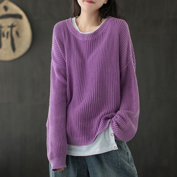 johnature autumn winter loose leisure o-neck long sleeve all-match knitte sweater fashion retro women pullover knitwear 210521, White;black
johnature autumn winter loose leisure o-neck long sleeve all-match knitte sweater fashion retro women pullover knitwear 210521, White;black