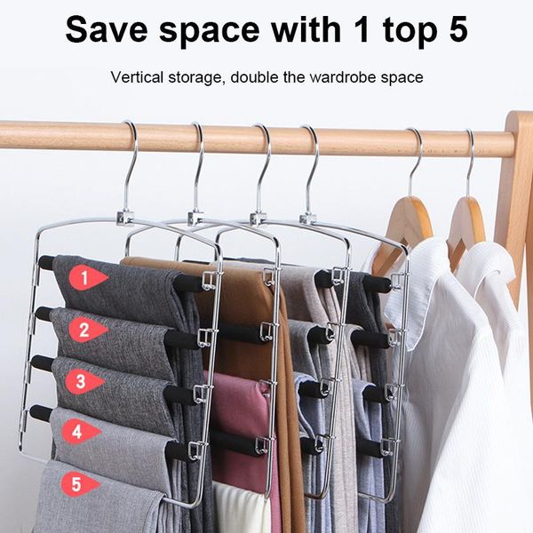 hangers & racks 1pcs multifunctional 5 layers stainless steel clothes hanger storage pants cloth rack multilayer
hangers & racks 1pcs multifunctional 5 layers stainless steel clothes hanger storage pants cloth rack multilayer