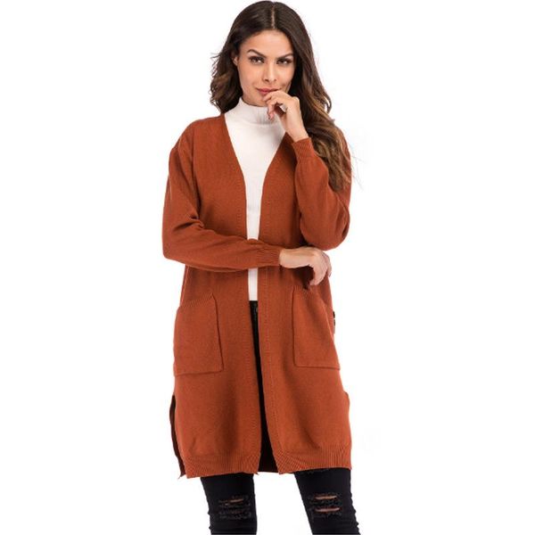 women's sweaters long knit cardigan 2021 spring autumn women slim solid sweater coat sleeve wild lady maglioni donna, White;black
women's sweaters long knit cardigan 2021 spring autumn women slim solid sweater coat sleeve wild lady maglioni donna, White;black