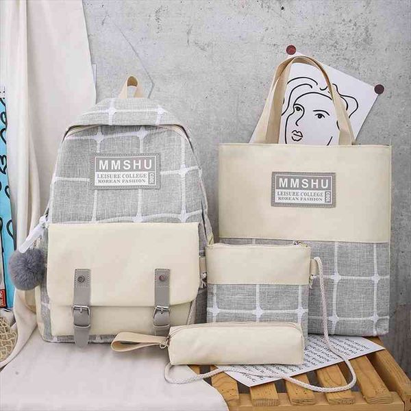 4pcs set canvas school bag for teenagers girls student larger capacity women backpacks female travel book bags
4pcs set canvas school bag for teenagers girls student larger capacity women backpacks female travel book bags