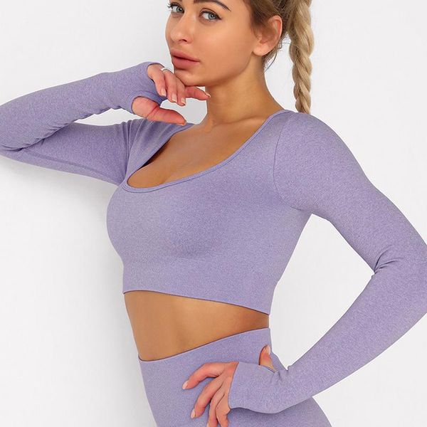 yoga outfit long sleeves crop seamless sports shirts women's low-cut gym t-shirts exercise clothing sport clothes for women
yoga outfit long sleeves crop seamless sports shirts women's low-cut gym t-shirts exercise clothing sport clothes for women