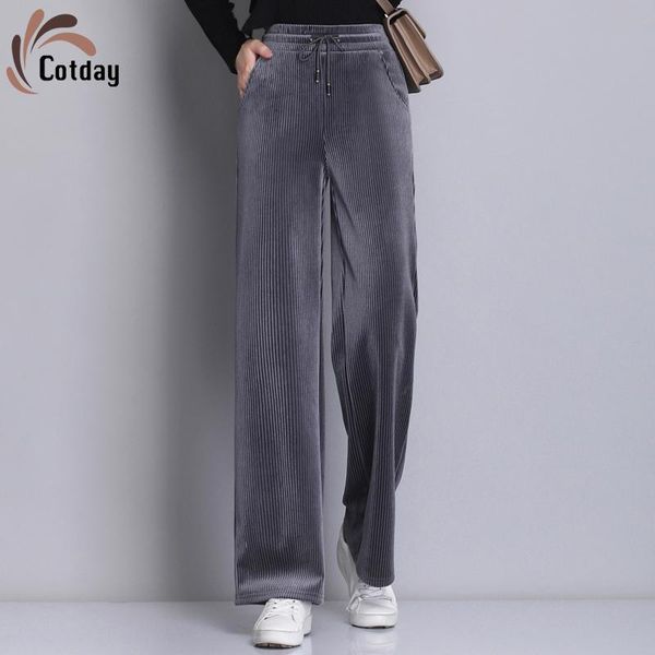 women's pants & capris cotday corduroy wide leg women elegant trend korea lace up elastic streetwear 2021 winter casual trousers pantal, Black;white
women's pants & capris cotday corduroy wide leg women elegant trend korea lace up elastic streetwear 2021 winter casual trousers pantal, Black;white