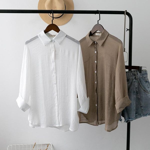 women's blouses & shirts thin fabric chiffon see through long sleeve summer women fashion solid white khaki blouse korean casual shirt
women's blouses & shirts thin fabric chiffon see through long sleeve summer women fashion solid white khaki blouse korean casual shirt